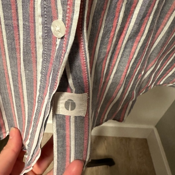 *GRAYSON* Red White & Blue Striped Long Sleeve Button Down Size 4 (Small) - Picture 6 of 8